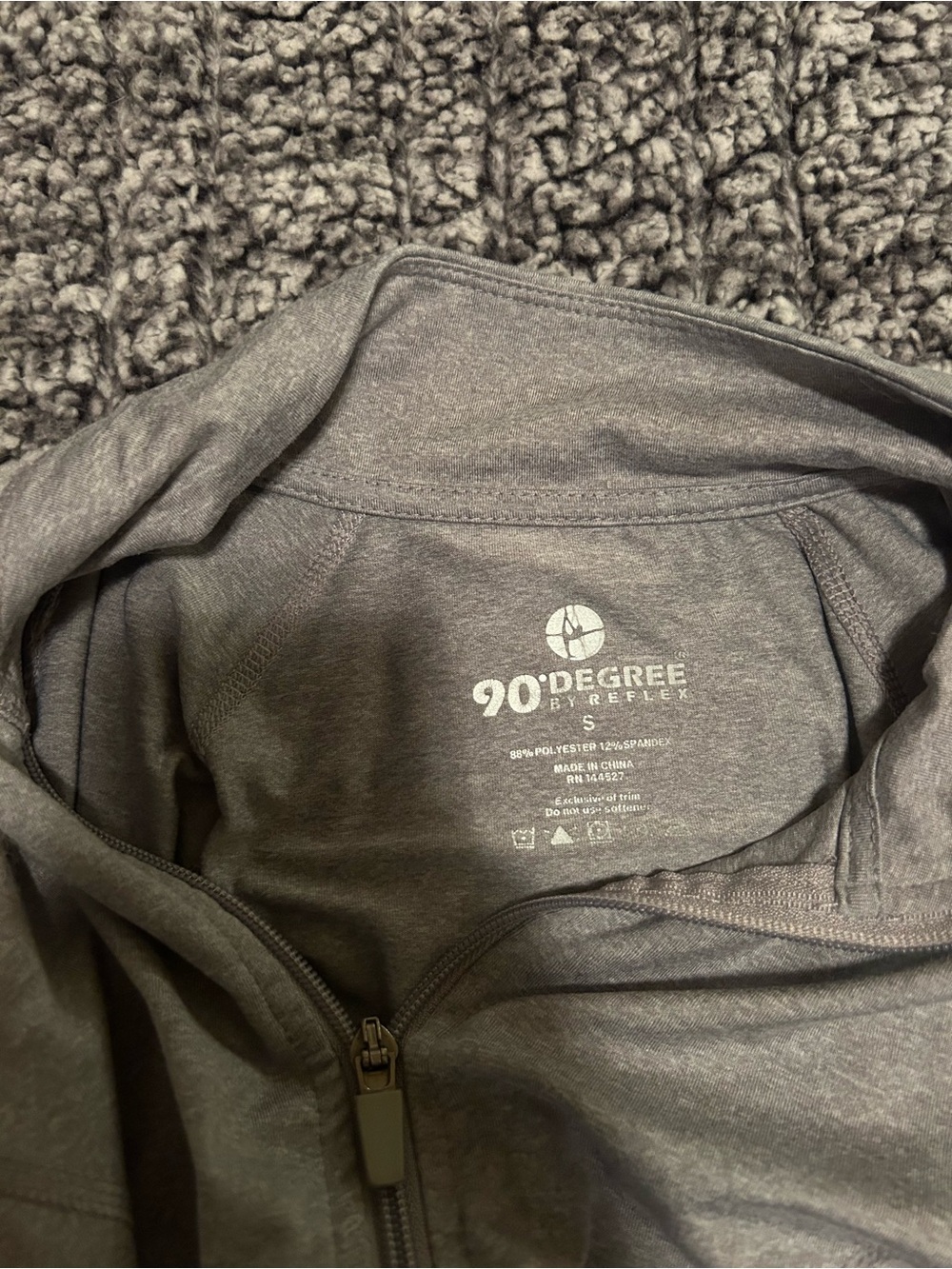 90 Degree By Reflex Charcoal Gray Full-Zip Hoodie